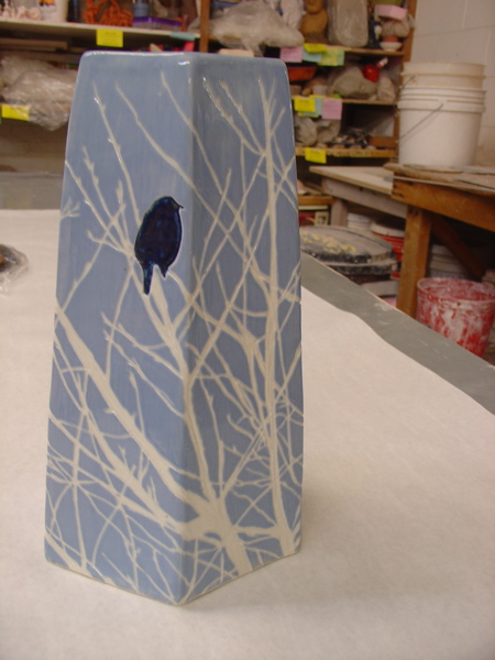 blue over porcelain (clear glaze)